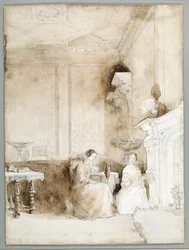 Florence Nightingale and Marianne Nicholson in the Drawing Room at Embley